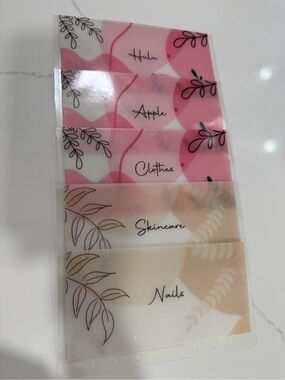 A6 Pink Floral Skincare and Nail Cash Envelopes